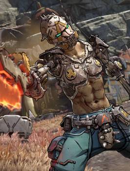 A psycho from Borderlands 4 staring at the camera.